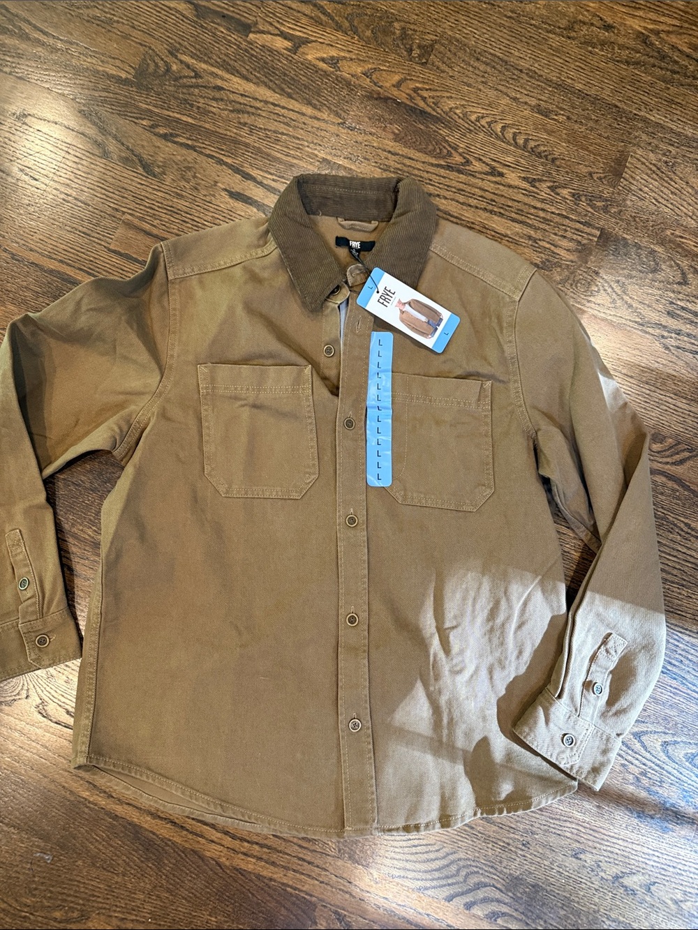Frye barn shacket Men's Brown Canvas Work Shirt Jacket - New with Tags